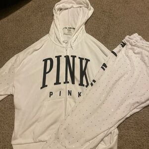 PINK bedazzled track suit
